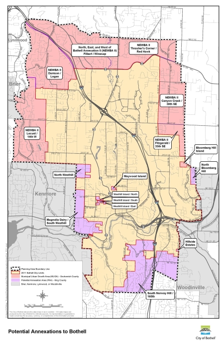 Bothell's Annexation Areas.