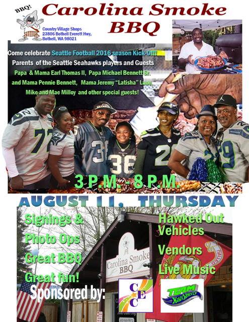 Bothell Seahawks Rally at Carolina Smoke BBQ