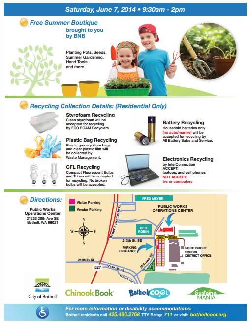 Sustaina Mania 2014 Bothell Family Event page 2 of the flyer